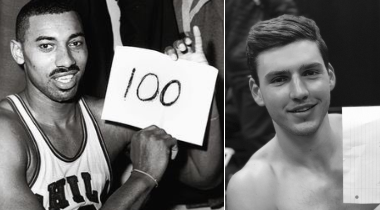 Northwestern basketball player recreates iconic Wilt Chamberlain