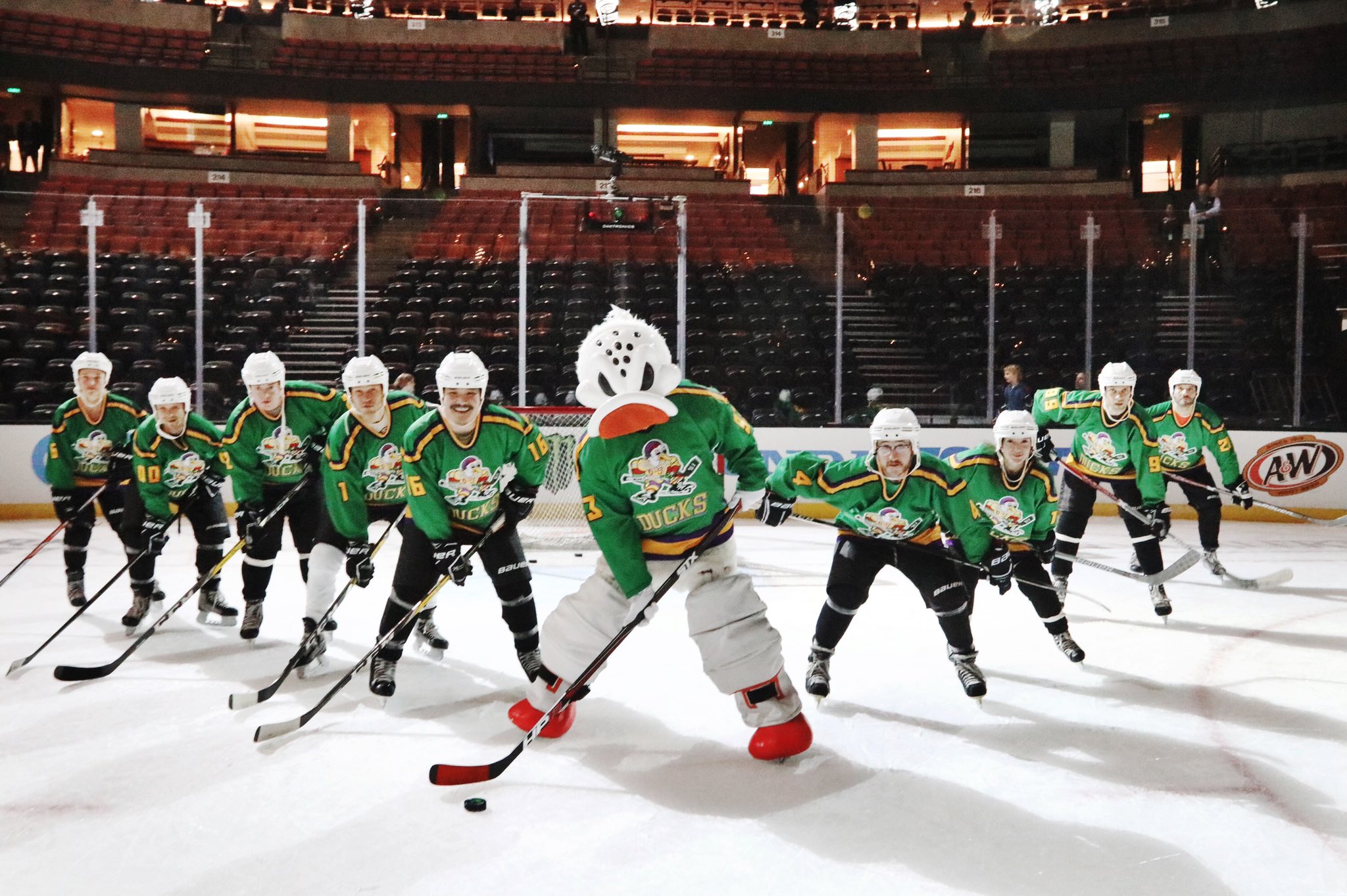 Mighty Ducks cast members attend Anaheim Ducks game