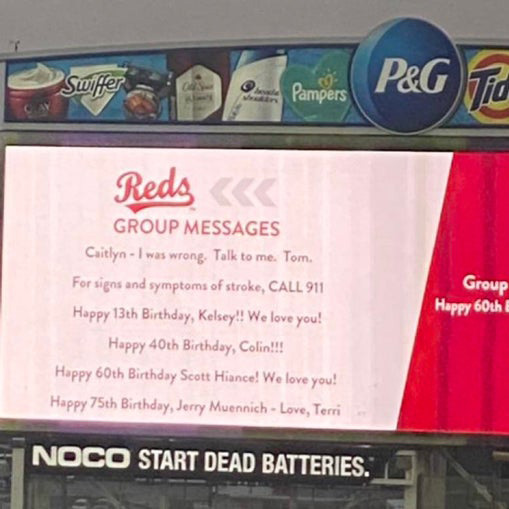 This Hilarious Scoreboard Apology At Thursday S Cincinnati Reds Game Is What Rock Bottom Looks Like This Is The Loop Golfdigest Com