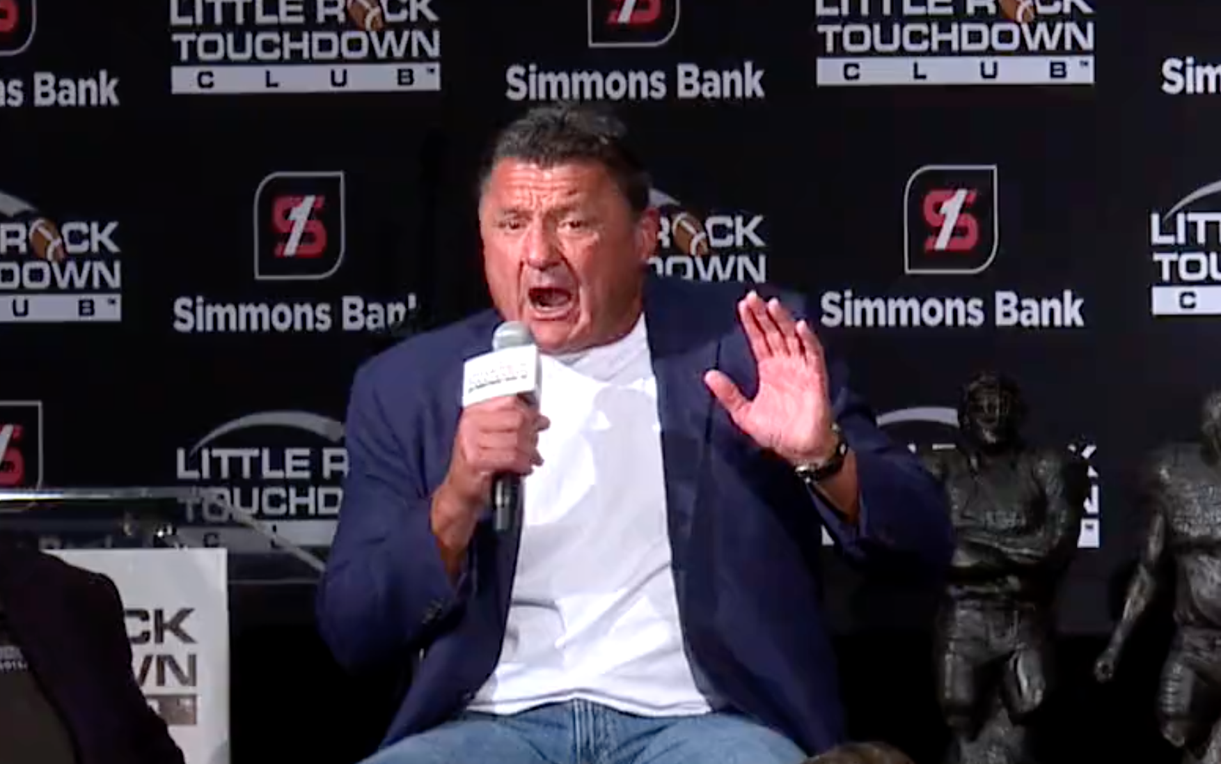 Ed Orgeron discussing his $17-million buyout at LSU might be the