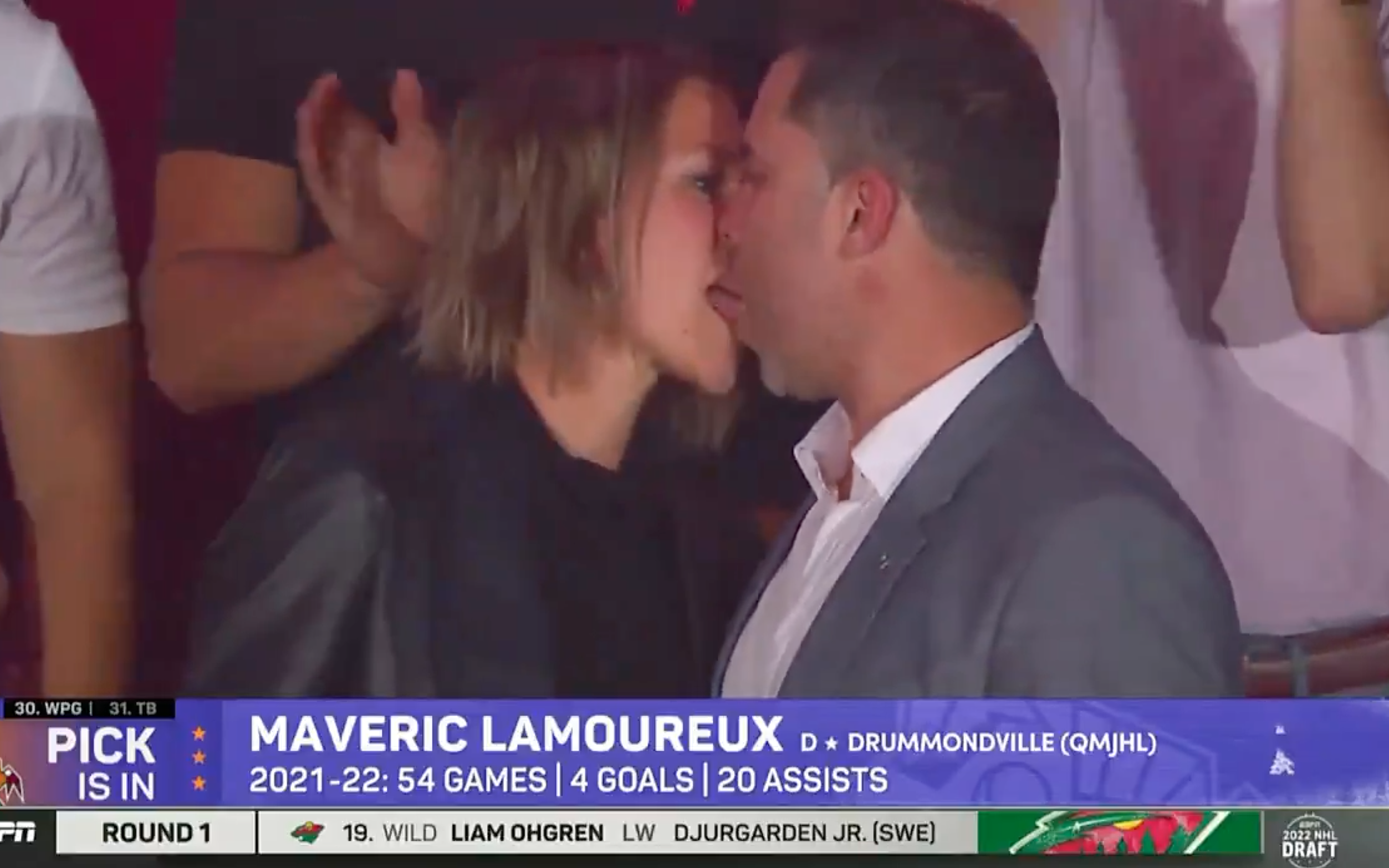 NHL Draft picks parents slip each other tongue on live TV after son selected 29th overall by the Coyotes This is the Loop GolfDigest