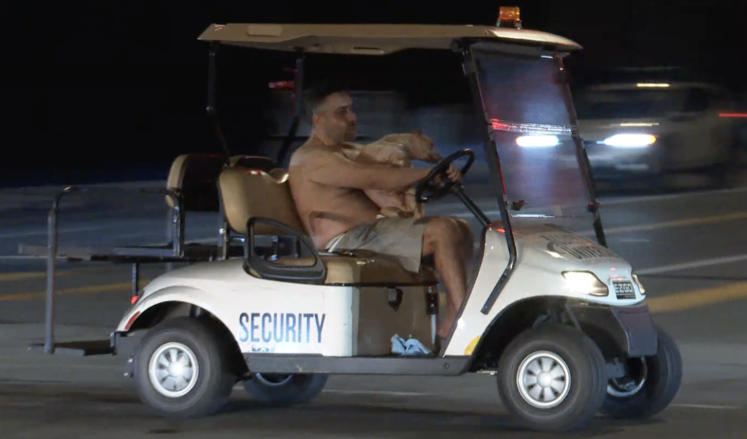 Shirtless man with dog in lap leads 15-mph golf cart police chase for the  ages | This is the Loop | GolfDigest.com